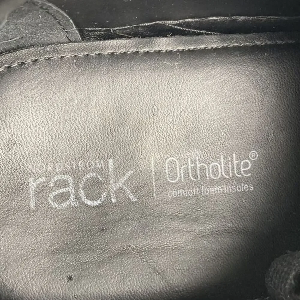 Nordstrom Rack Shoes Mens Sz 11 Black Ortholite Leather Comfort Casual Sneakers - Picture 12 of 13
